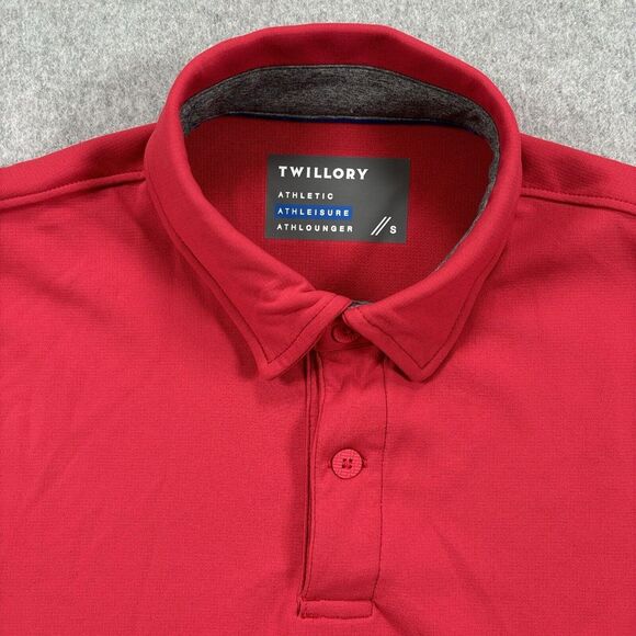 Twillory Polo Shirt Mens‎ Red Small Athleisure Golf Performance Casual Stretch - Picture 2 of 11